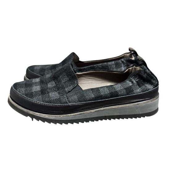 Ron White Naverina Tartan Slip-On Sneaker In Onyx Black Gray Womens US 7.5 Eu 38 - Picture 2 of 11